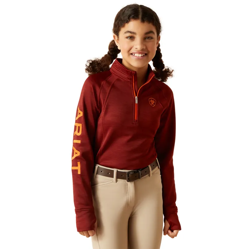 Ariat Youth TEK Team 1/2 Zip Sweatshirt - Fired Brick