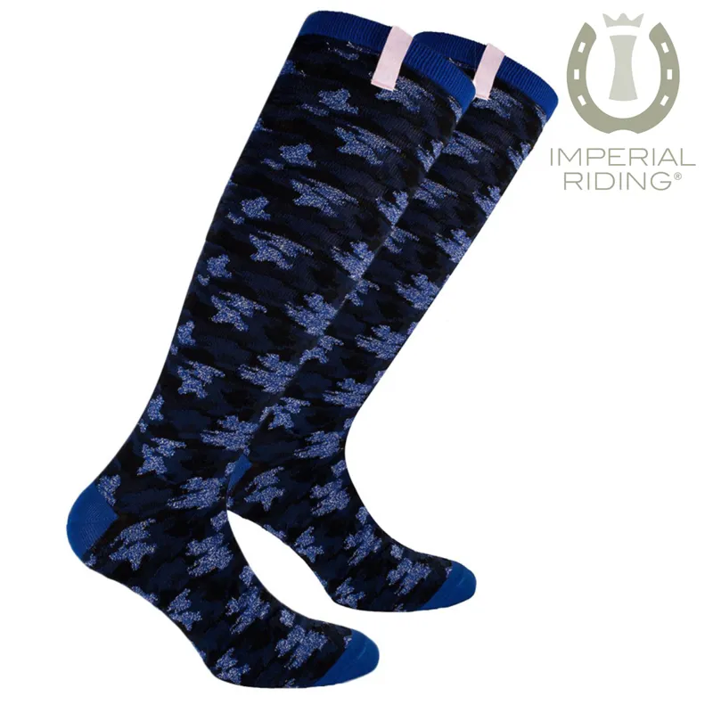 Imperial Riding Camouflage Riding Socks - Navy Royal Blue