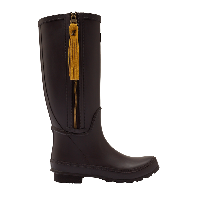 Joules Ladies Collette Wellies with Interchangeable Tassel - Dark Brown-2