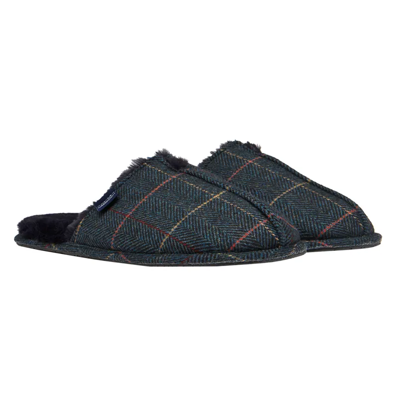 Joules Furlton Tweed Mule Slippers - Navy Tweed-1