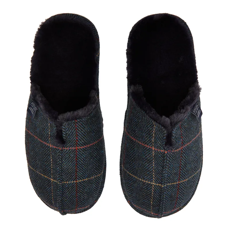Joules Furlton Tweed Mule Slippers - Navy Tweed