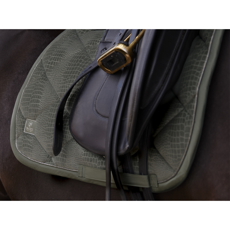 Eskadron Velvet Croco Dressage Saddle Cloth Platinum AW22 - Ash Green-1