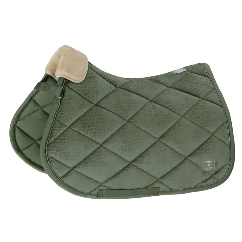 Eskadron Velvet Croco GP/Jump Saddle Cloth Platinum AW22 - Ash Green