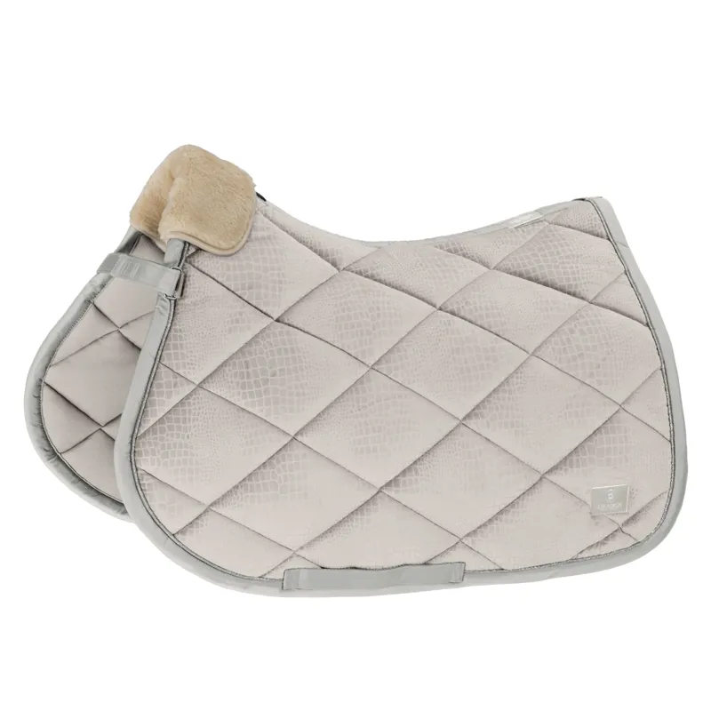 Eskadron Velvet Croco GP/Jump Saddle Cloth Platinum AW22 - Pearl Grey