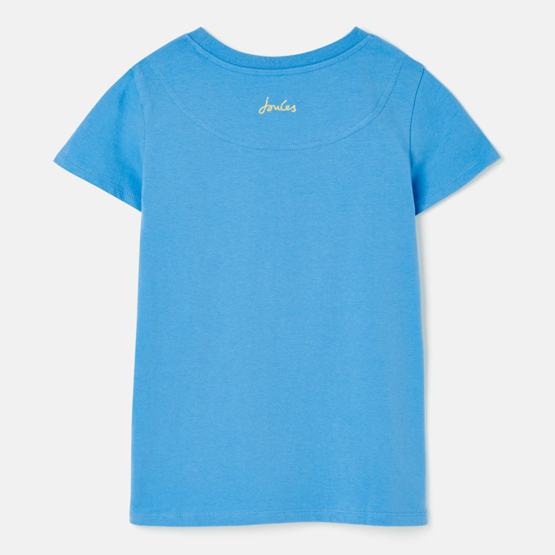 Joules Pixie Short Sleeve Screenprint Artwork T-Shirt - Blue Weather Icons-1