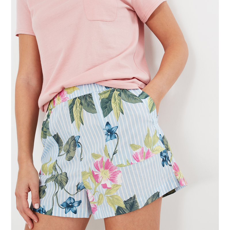 Joules Nightdale T-shirt and Short Set - Stripe Floral-2