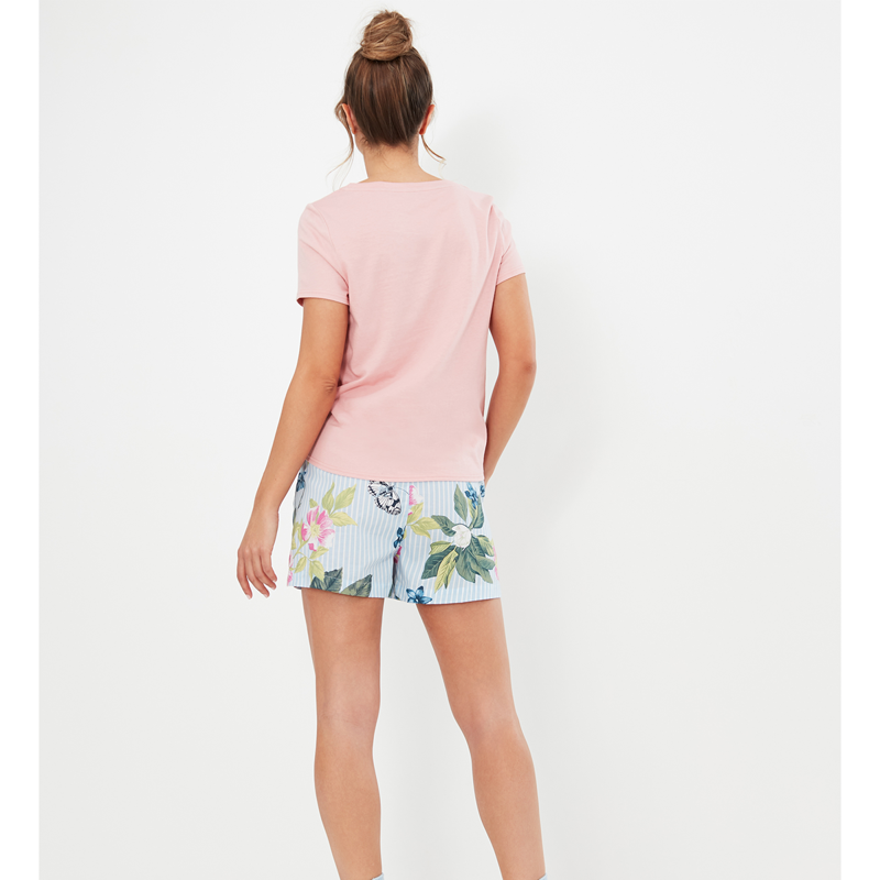 Joules Nightdale T-shirt and Short Set - Stripe Floral-3