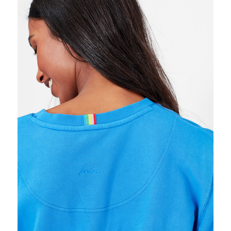 Joules Monique Garment Dyed Crew Neck Sweatshirt - Mid Blue-3