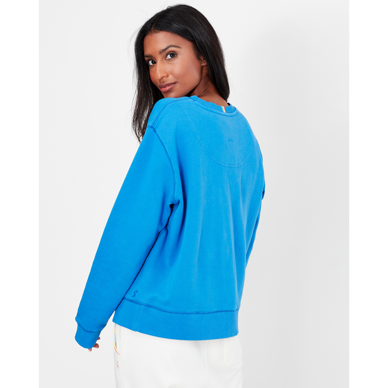 Joules Monique Garment Dyed Crew Neck Sweatshirt - Mid Blue-2