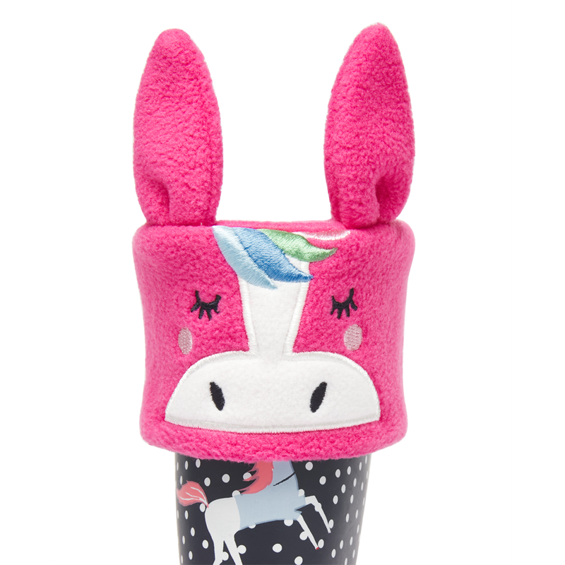 Joules Smile Character Welly Socks - Bright Pink-2