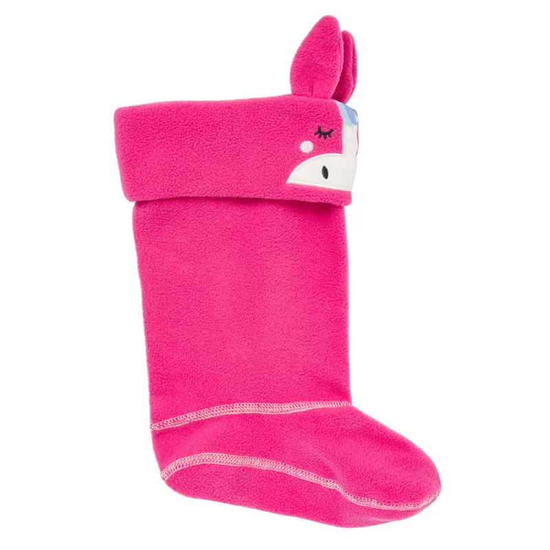 Joules Smile Character Welly Socks - Bright Pink