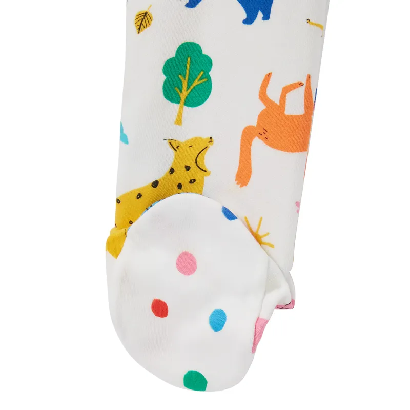 Joules Nursery Razamataz Cotton Printed Babygrow And Hat - Wilding White-3