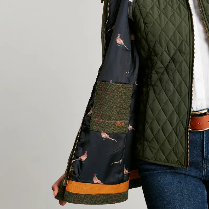 Joules Fieldcoat Luxe Tweed Jacket With Removable Gilet - Green Tweed-4