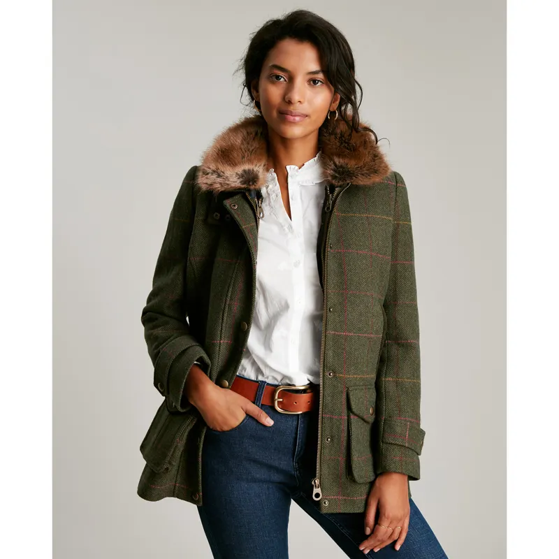 Joules Fieldcoat Luxe Tweed Jacket With Removable Gilet Green