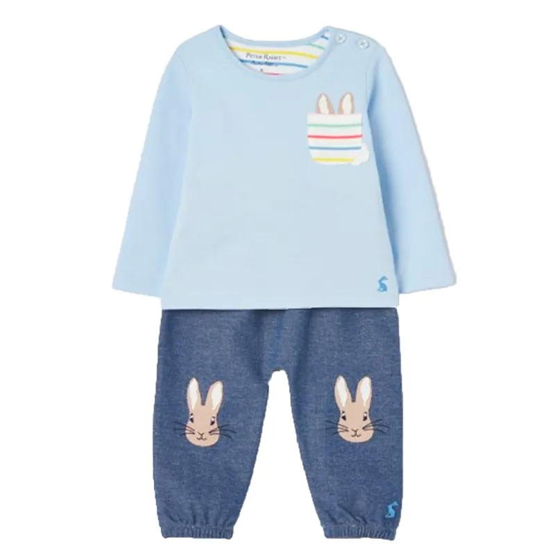 Joules Peter Rabbit Benjamin Cotton Set - Blue Peter Rabbit