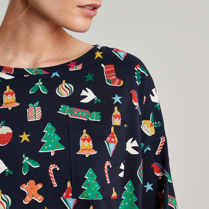 Joules Dreamley Long Sleeve Jersey Pyjama Set - Xmas Icons-3