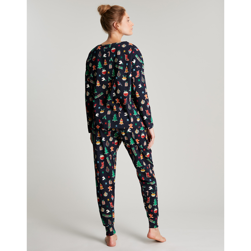 Joules Dreamley Long Sleeve Jersey Pyjama Set - Xmas Icons-2