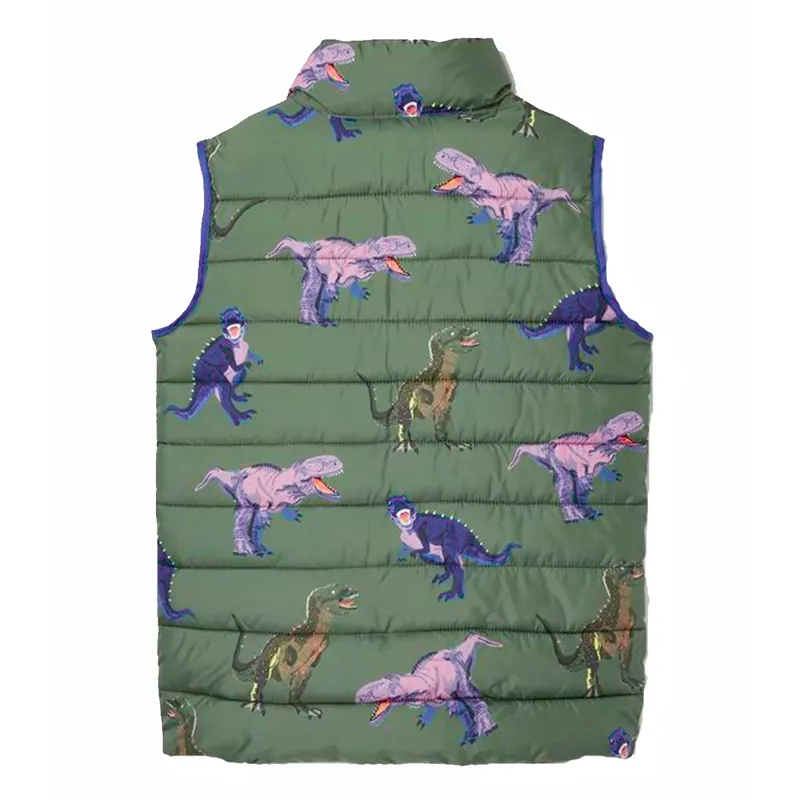 Joules Flip It Reversible Printed Gilet - Green Dino-1
