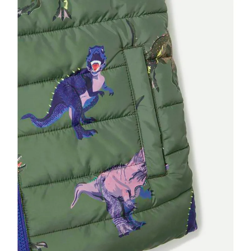 Joules Flip It Reversible Printed Gilet - Green Dino-2