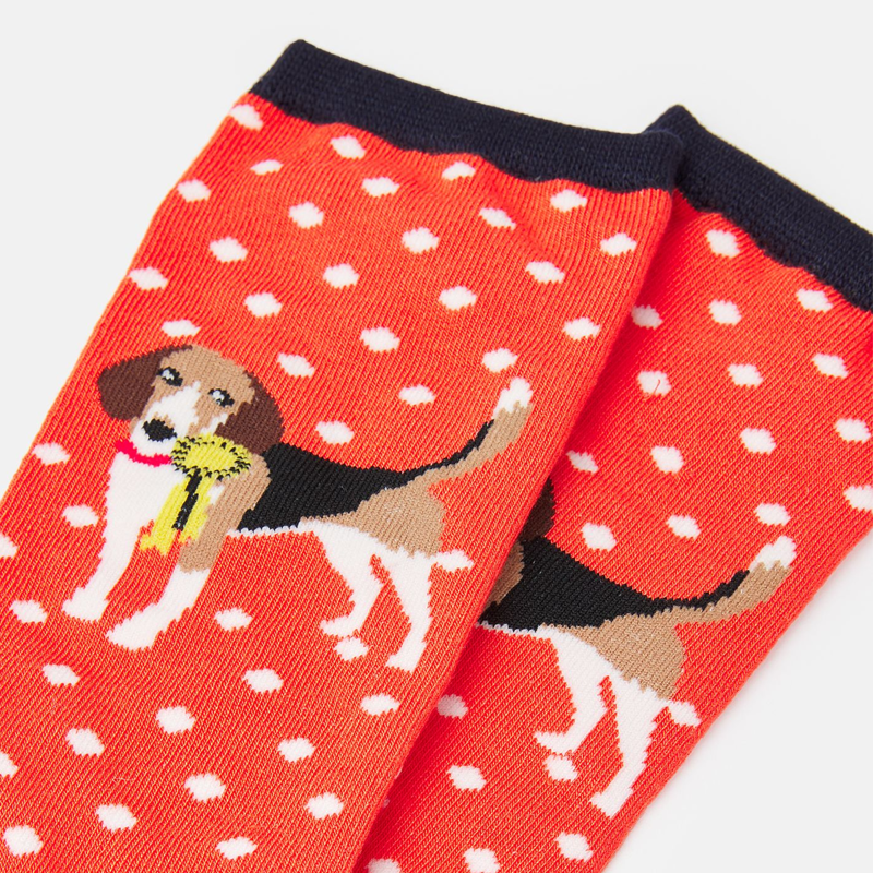Joules Excellent Everyday Single Eco Vero Socks - Red Dog-1