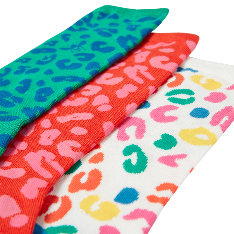 Joules Excellent Everyday 3Pk Eco Vero Socks - Cream Leopard-1