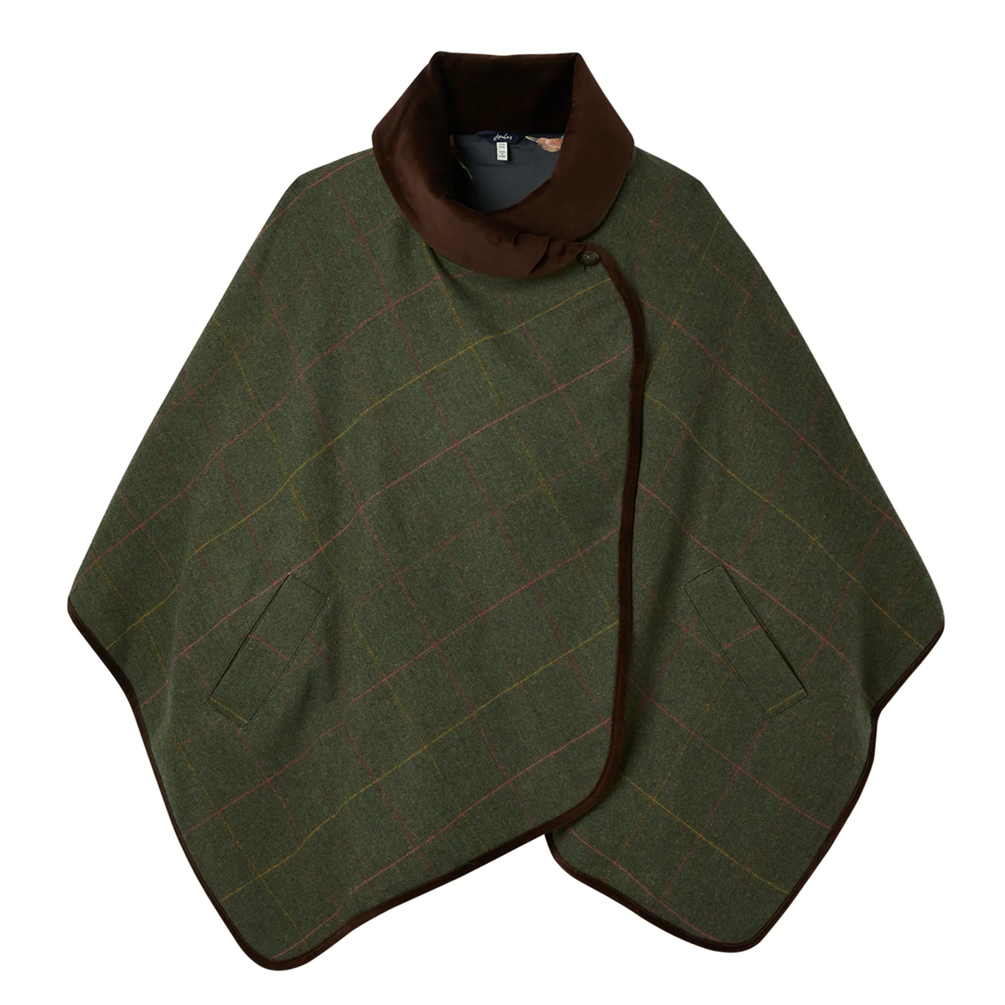 Joules Jillian Tweed Cape - Green Tweed Joules Jillian Tweed Cape - Green Tweed