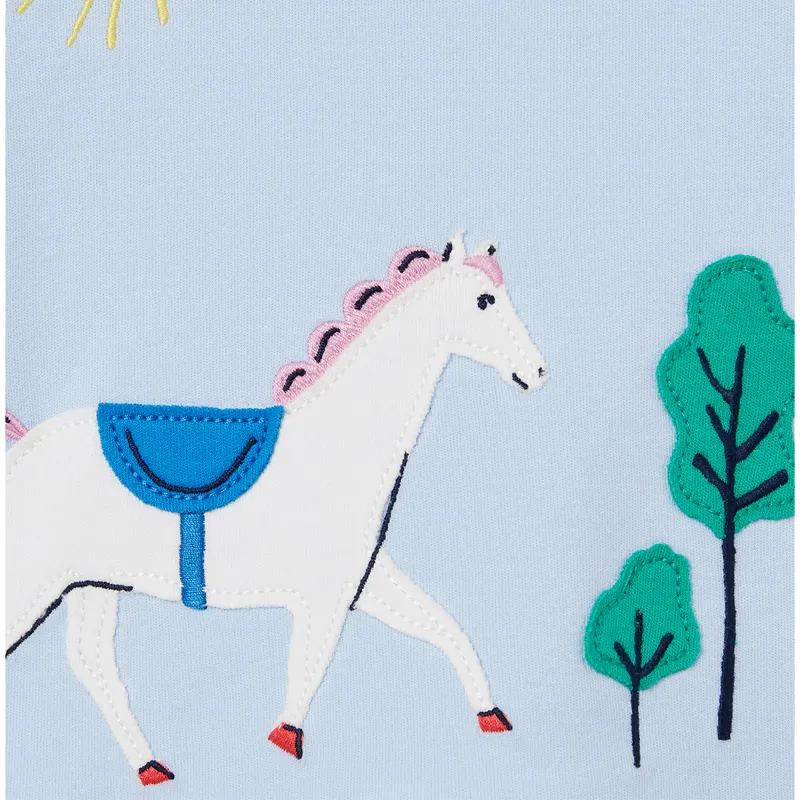 Joules Tate Artwork Short Sleeve T-Shirt - Horse Blue-2
