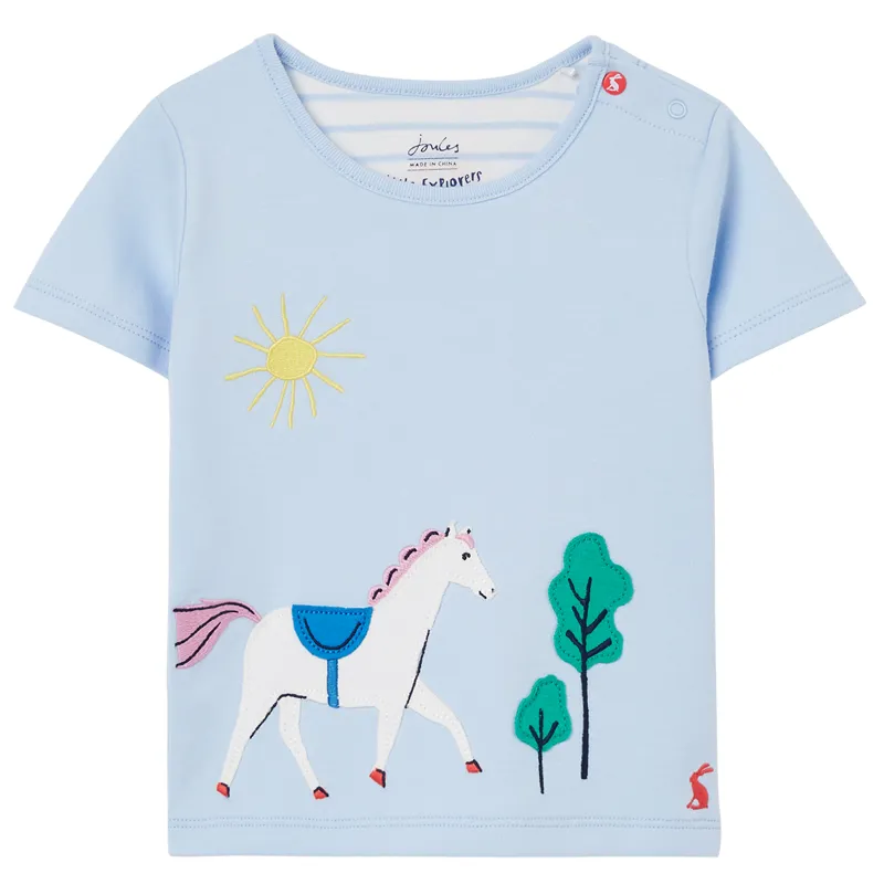 Joules Tate Artwork Short Sleeve T-Shirt - Horse Blue