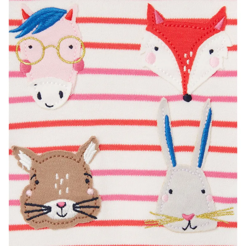 Joules Tate Artwork Long Sleeve T-Shirt - Animal Faces-2