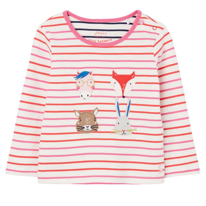 Joules Tate Artwork Long Sleeve T-Shirt - Animal Faces