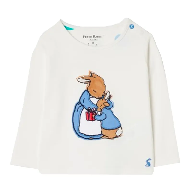 Joules Peter Rabbit Tate Long Sleeve Tee - Hug White
