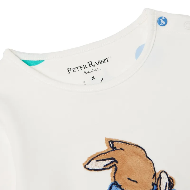 Joules Peter Rabbit Tate Long Sleeve Tee - Hug White-3