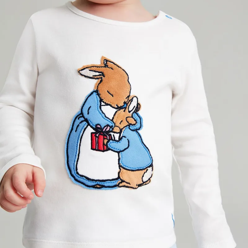 Joules Peter Rabbit Tate Long Sleeve Tee - Hug White-2