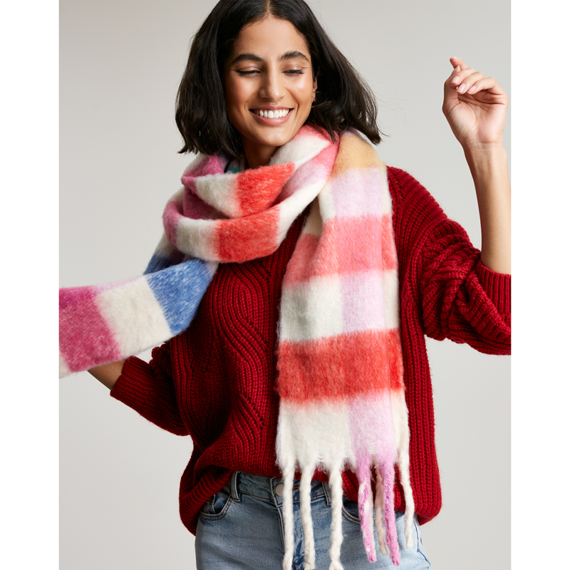 Joules Folley Brushed Check Scarf - Multicheck-1