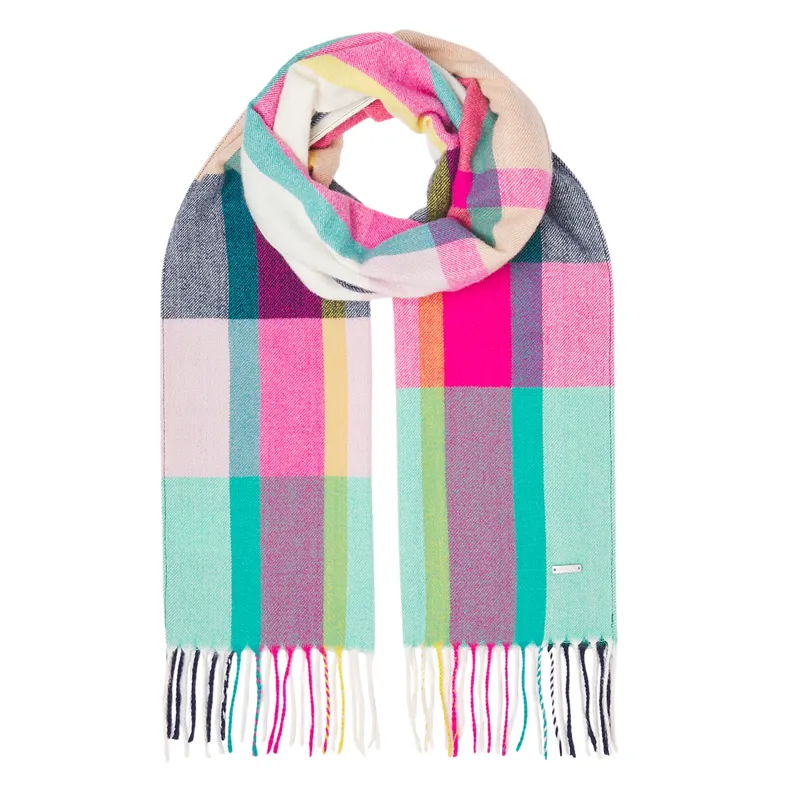 Joules Bracken Check Warm Handle Scarf - Tan Check