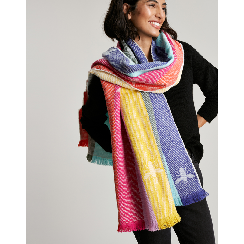 Joules Meredith Herringbone Scarf - Bee Check-3