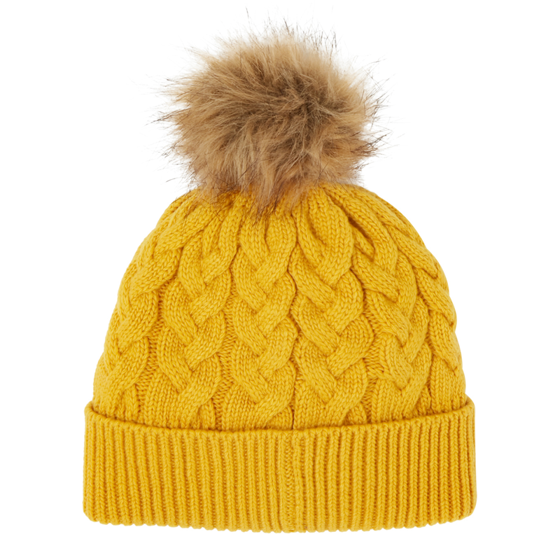 Joules Elena Cable Hat - Antique Gold-1