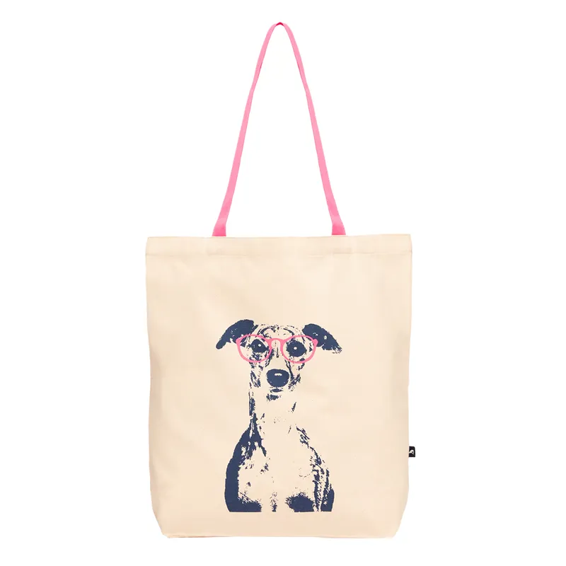 Joules Lulu Shopper Printed Tote Bag - Dog Glasses