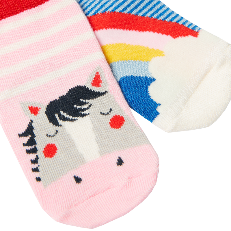 Joules Neat Feet 2 Pack Of Socks - Rainbow Horse-1