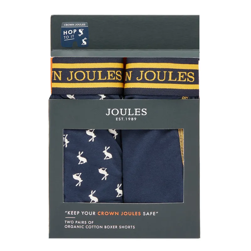 Joules Crown Joules Underwear 2 Pack - Hare French Navy Gold