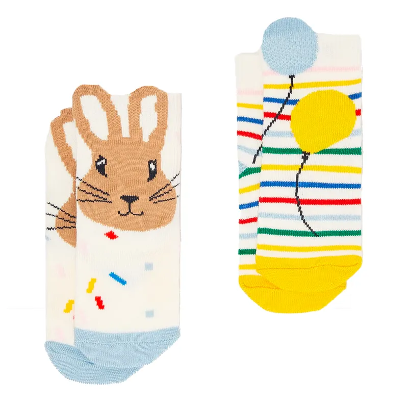 Joules Peter Rabbit Neat Feet 2 Pack Of Socks - Peter Rabbit Party