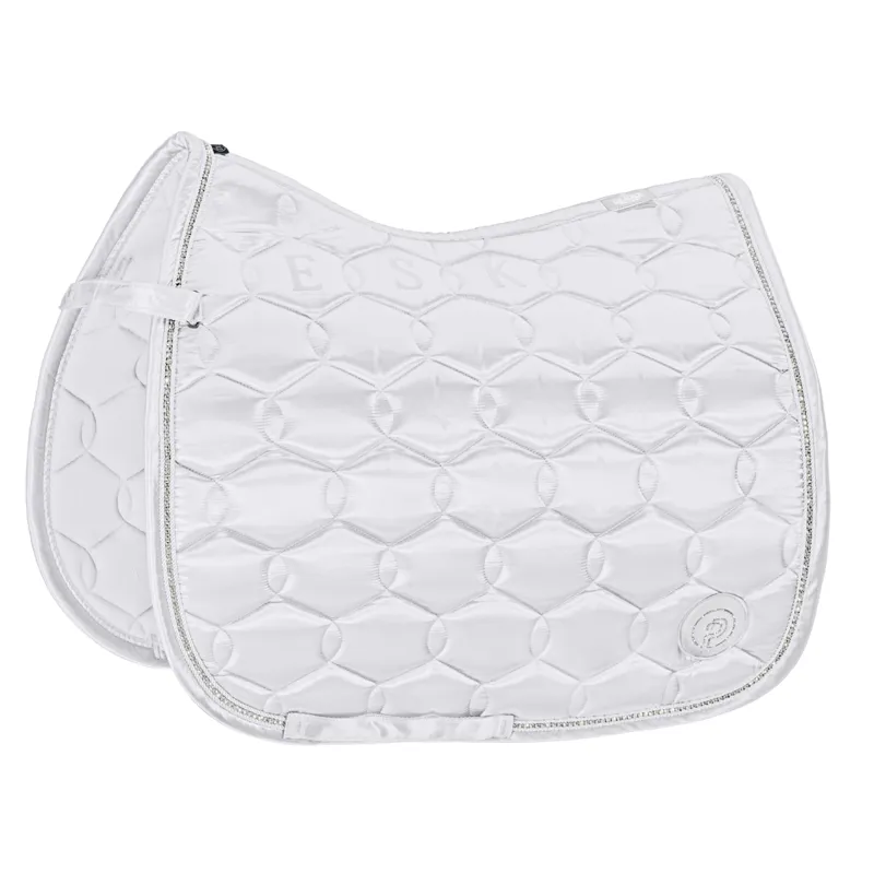 Eskadron Satin Crystal Dressage Saddle Cloth Platinum AW22 - White