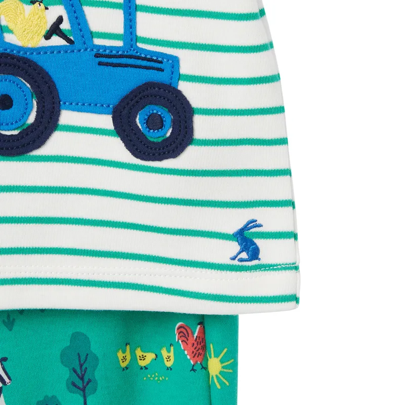 Joules Byron Cotton Artwork Set - Farm Green-2