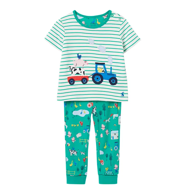 Joules Byron Cotton Artwork Set - Farm Green