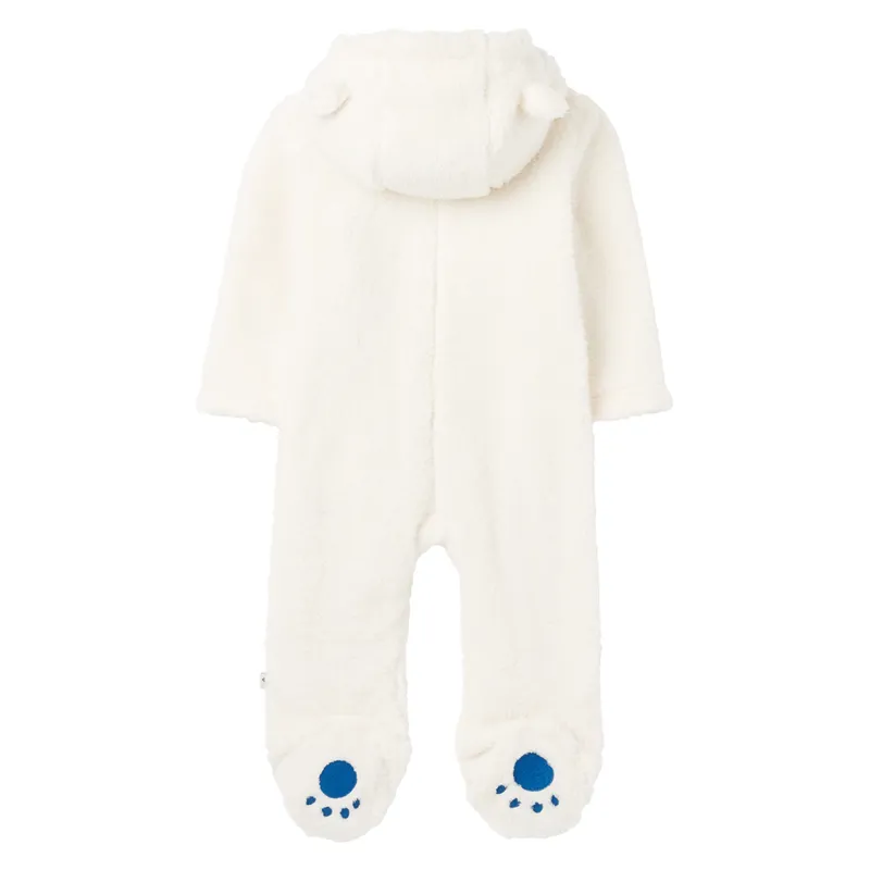 Joules Nursery Pramsuit Fleece All In One - White-1