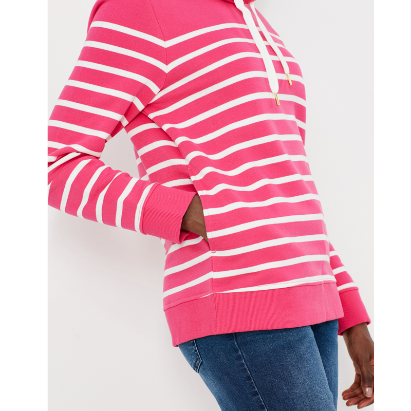 Joules Kinsley Cosy Funnel Neck Sweater - Purple Cream Stripe-3