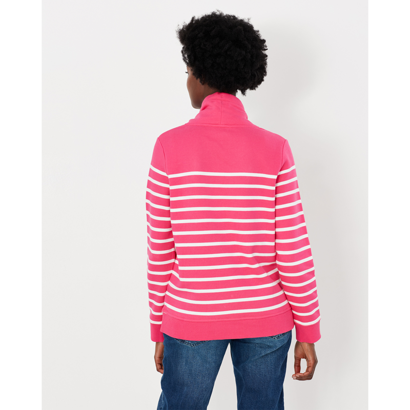 Joules Kinsley Cosy Funnel Neck Sweater - Purple Cream Stripe-2