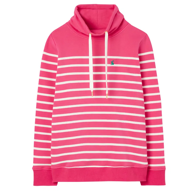 Joules Kinsley Cosy Funnel Neck Sweater - Purple Cream Stripe