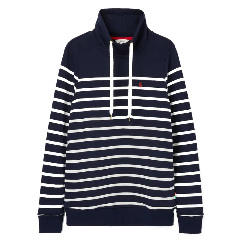 Joules Kinsley Cosy Funnel Neck Sweater - Navy Stripe