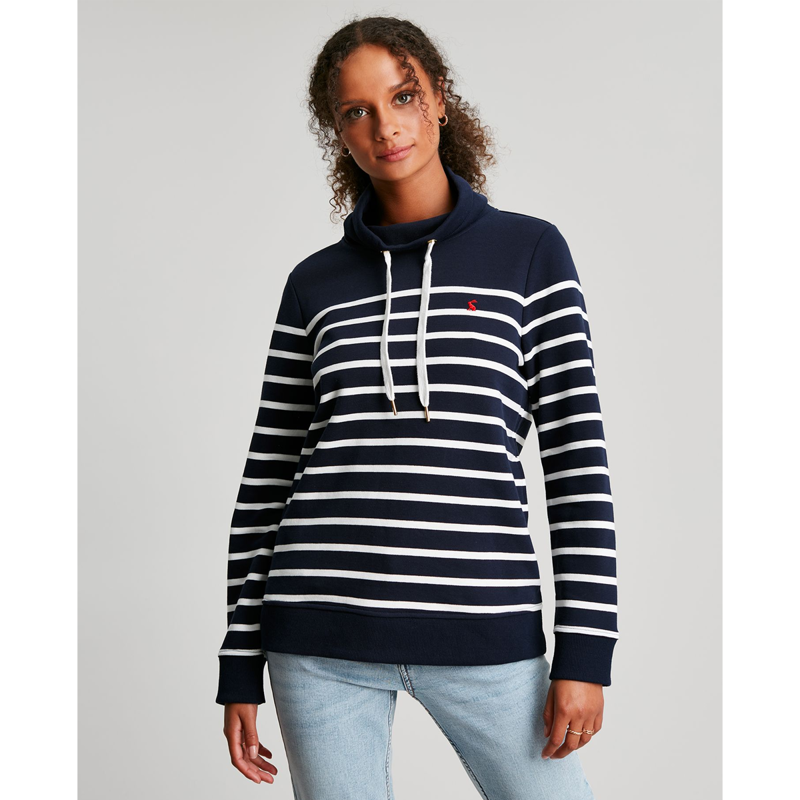 Joules Kinsley Cosy Funnel Neck Sweater - Navy Stripe-1